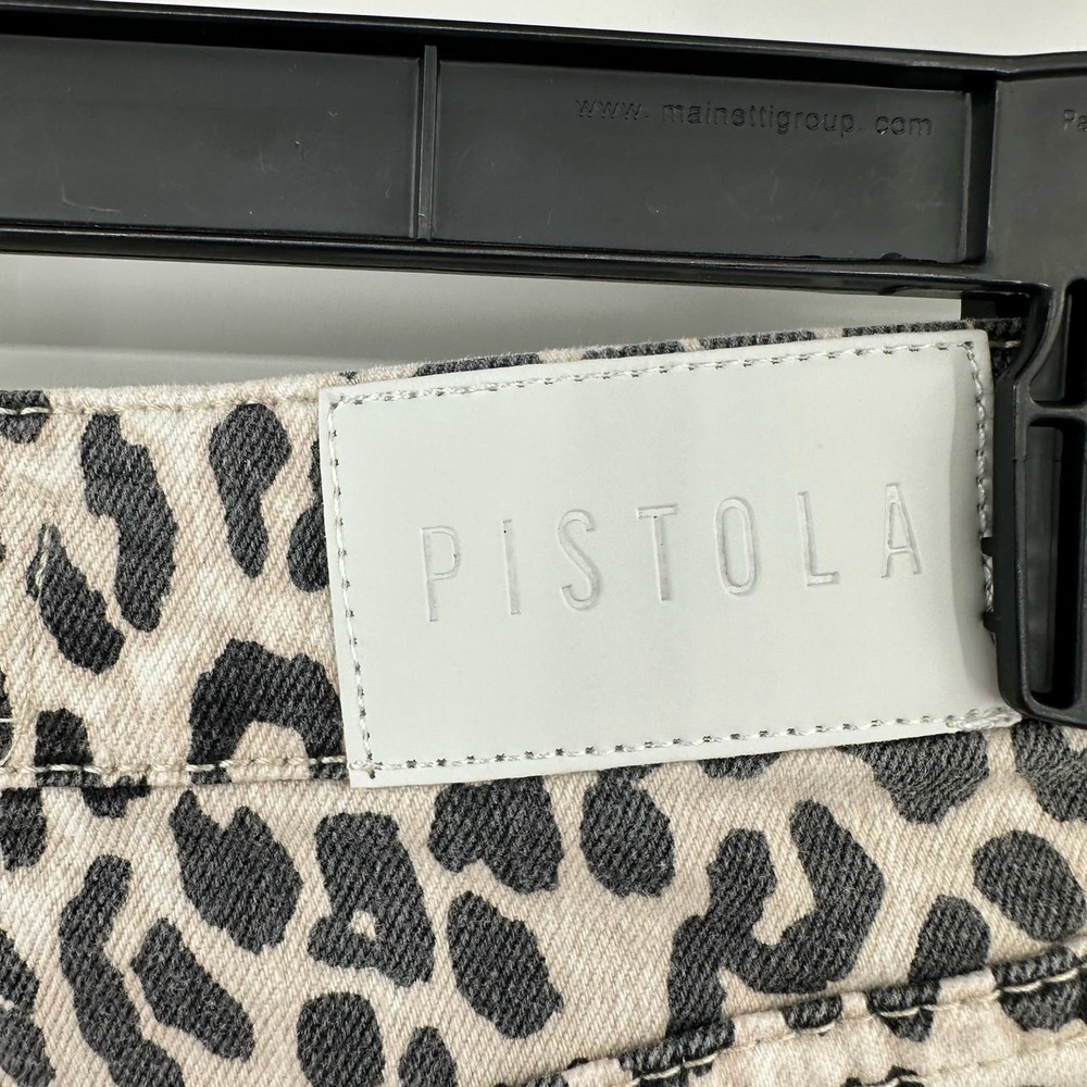 Pistola size XS denim jean mini skirt snow leopard‎ print cream black gray - Picture 4 of 6